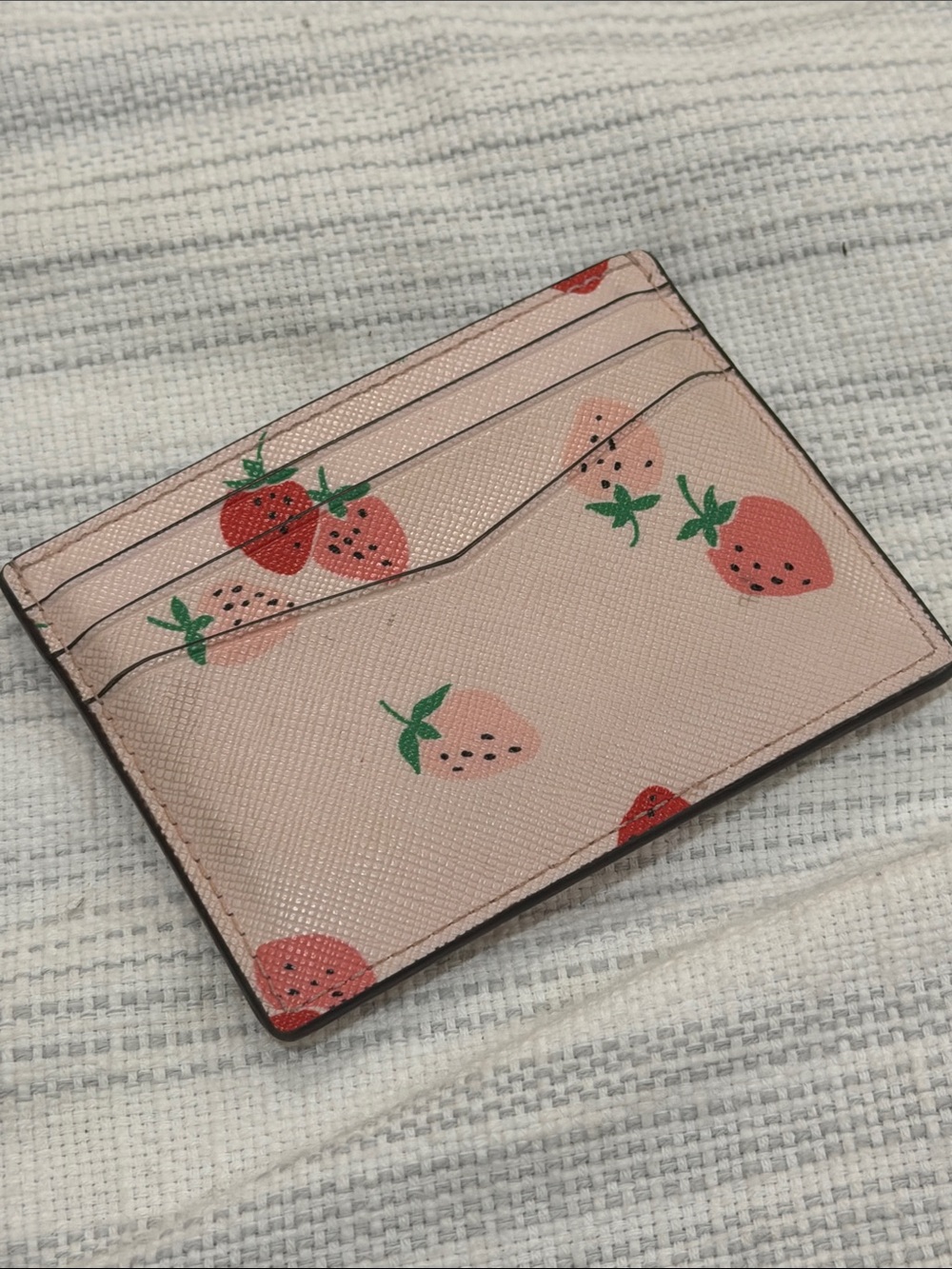 kate spade Pink Strawberry Print Card Case - Picture 3 of 4